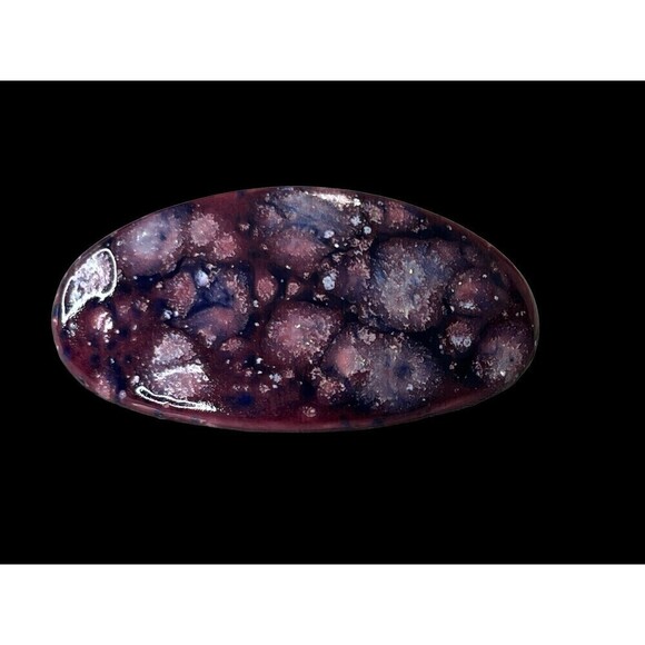 Vtg Hand Painted Cosmic Oval Hair Clip Barrette 1990s - Picture 4 of 6